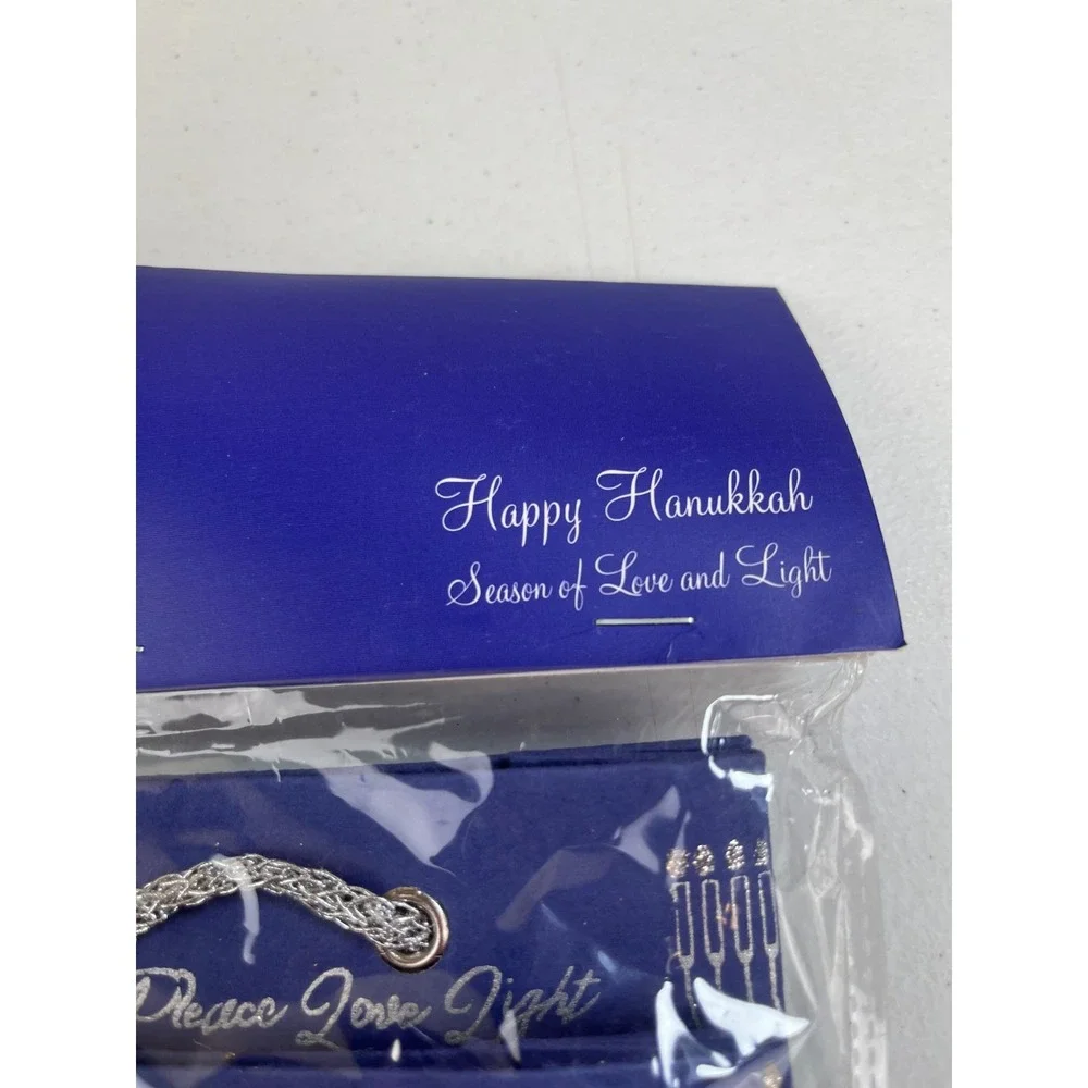 EcoLuxe Hanukkah Gift Bags Set of 8 Handmade 7x5x2.5 Peace Love Light Menorah